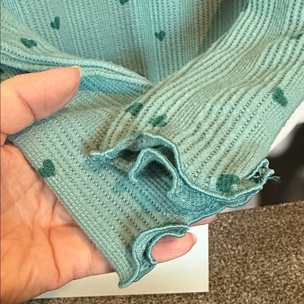 Cat & Jack Teal Heart Long Sleeve Tee - Picture 4 of 4